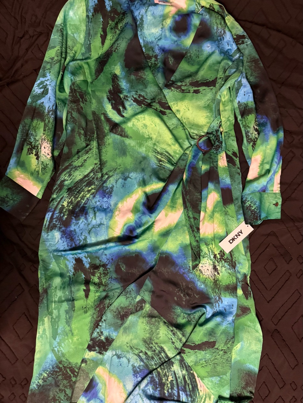 DKNY Green Blue Tie-Dye Women’s Dress